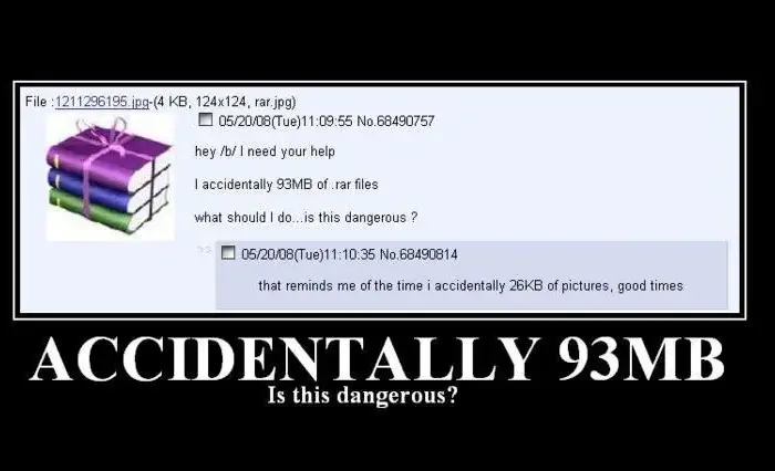 Accidentally 93 MB of .rar