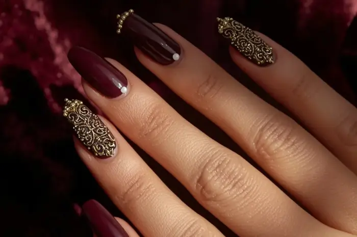 Gilded Glamour: 10 Gold Junk Nail Designs for a Maximalist Manicure