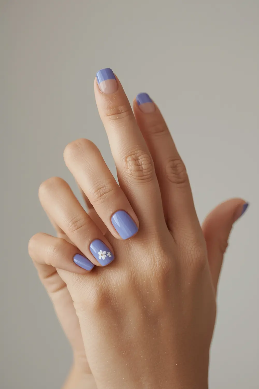 10. Dainty French Tip Florals