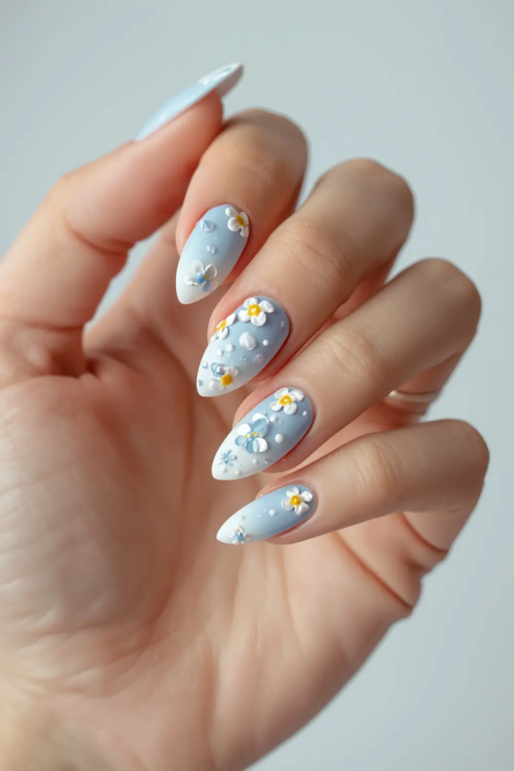 2. Frosted Forget-Me-Nots on a Sky Wash