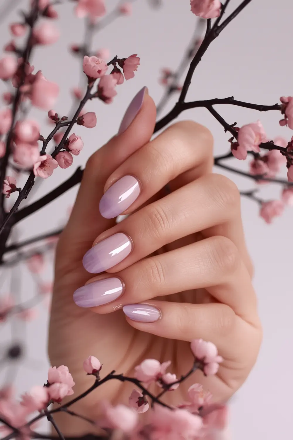 2. Gradient Cherry Blossom Branch Silhouettes