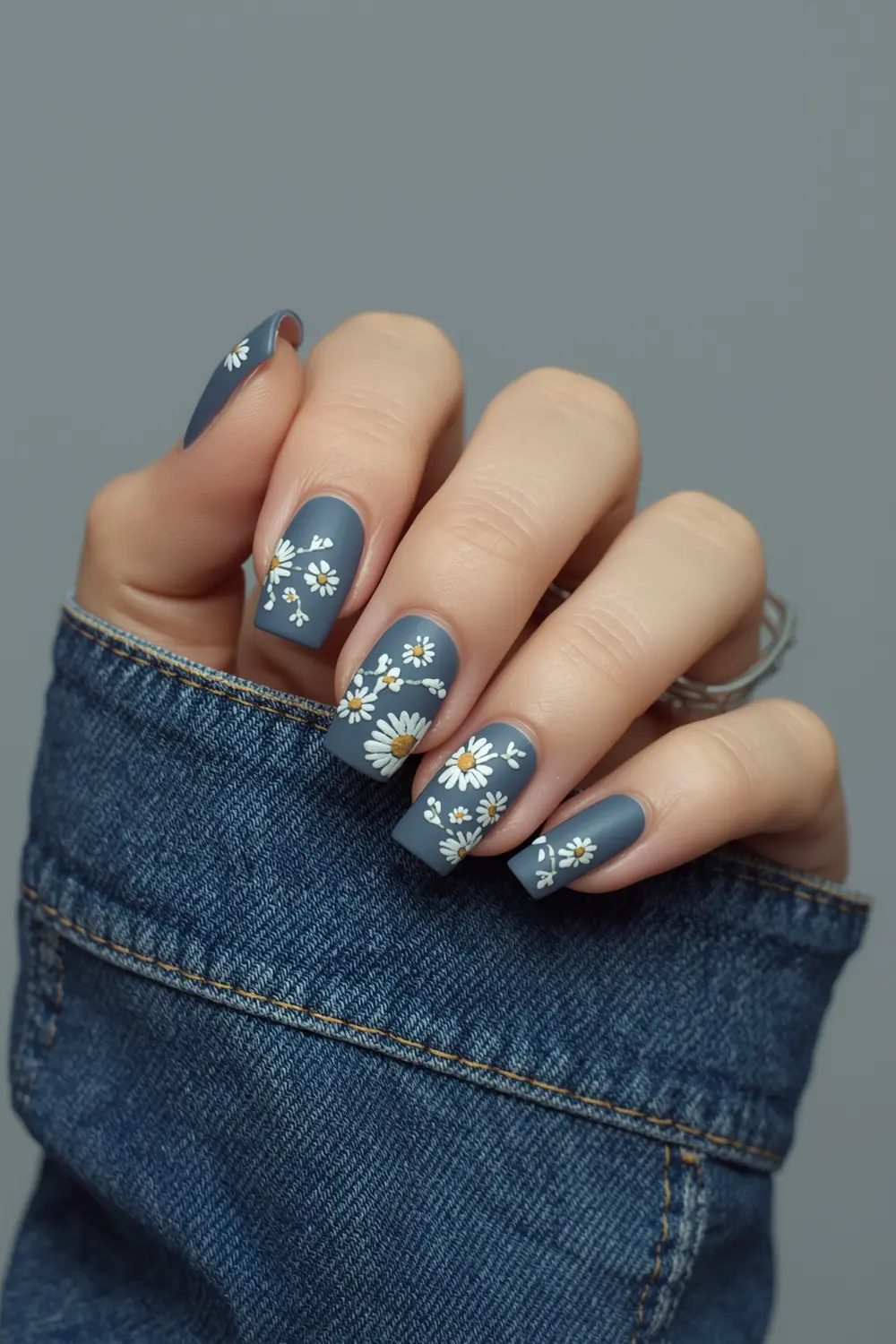3. Denim & Daisy Embroidery
