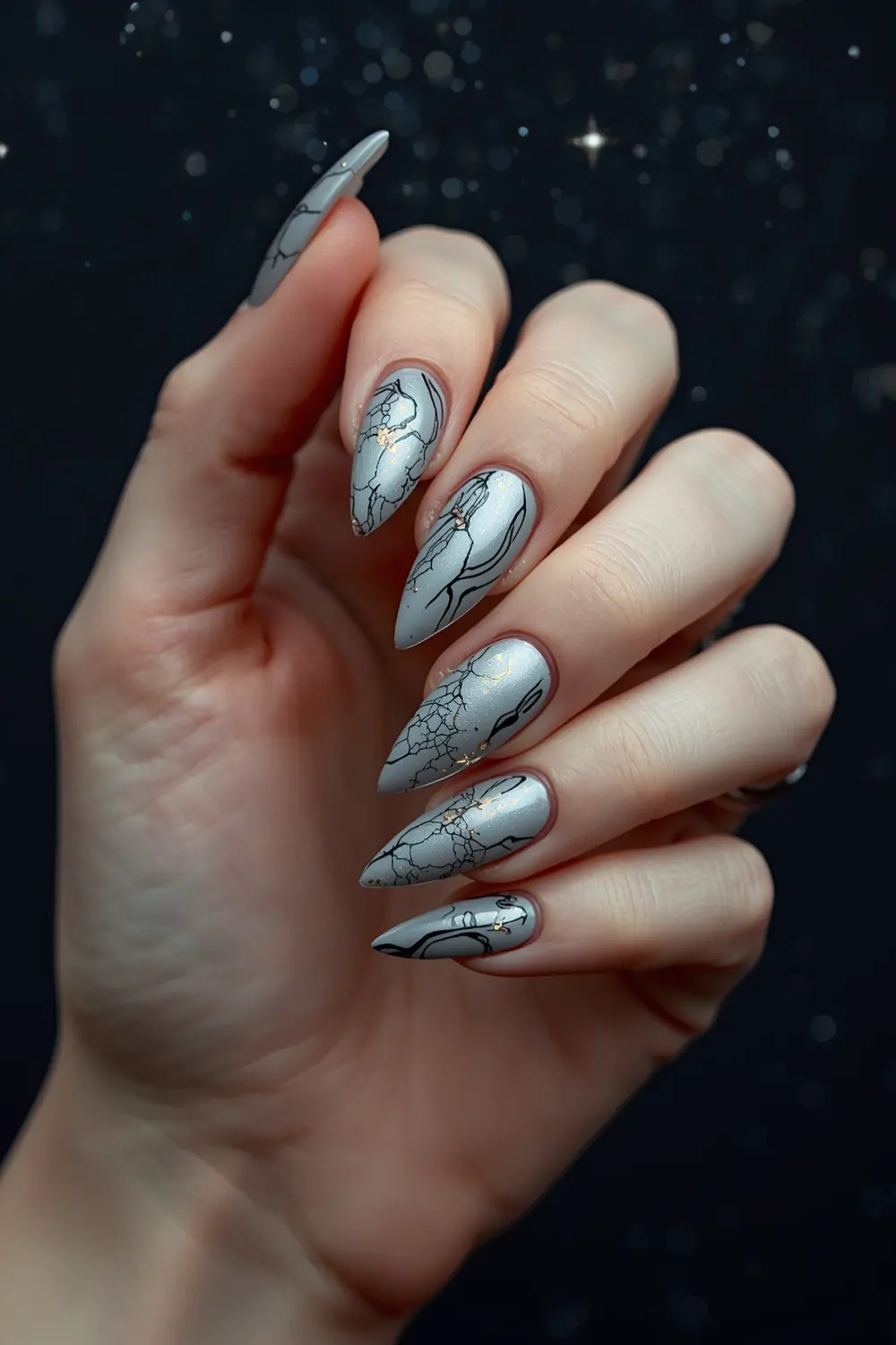 3. Galactic Marble with Gold Veins