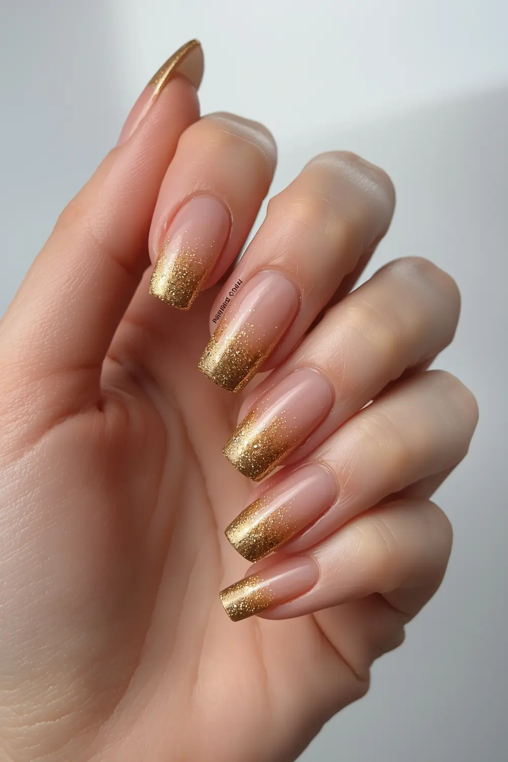 4. Gold Chrome French Ombré Fade