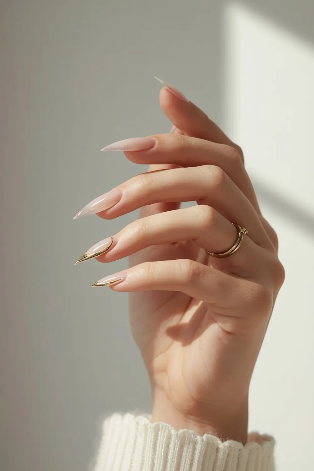 4. Negative Space Chrome Crescents