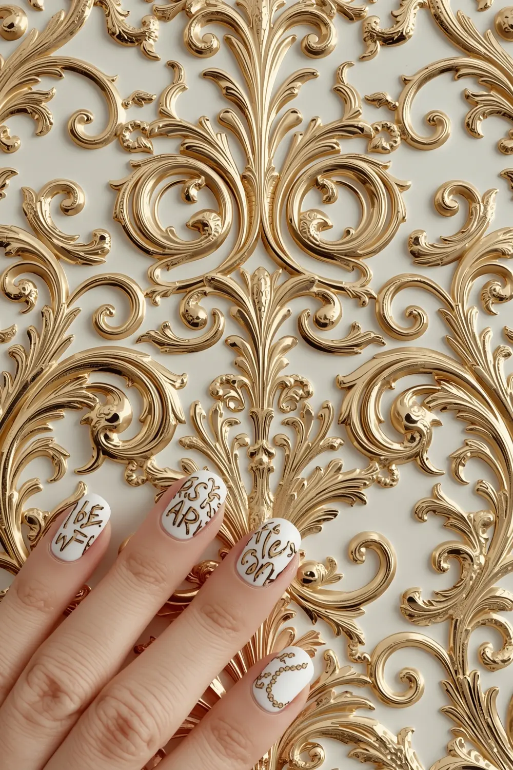 5. Baroque Embossed Gold Scrolls
