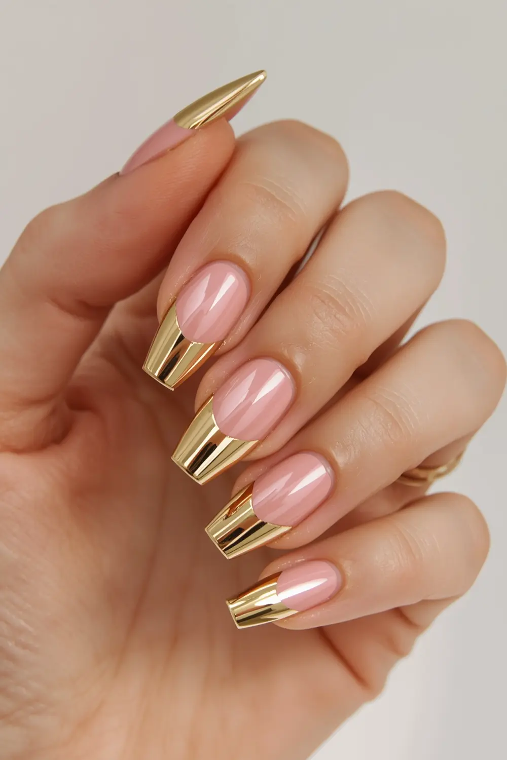5. Chrome-Tipped Ombré Fade