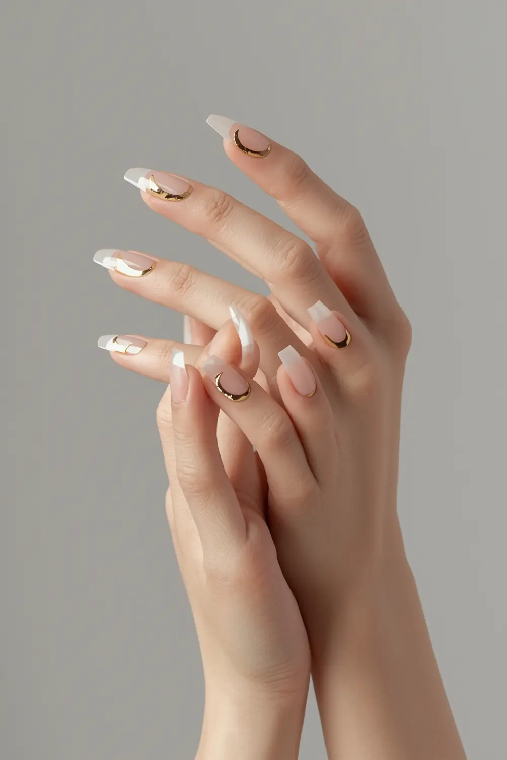 5. Negative Space Chrome Crescents
