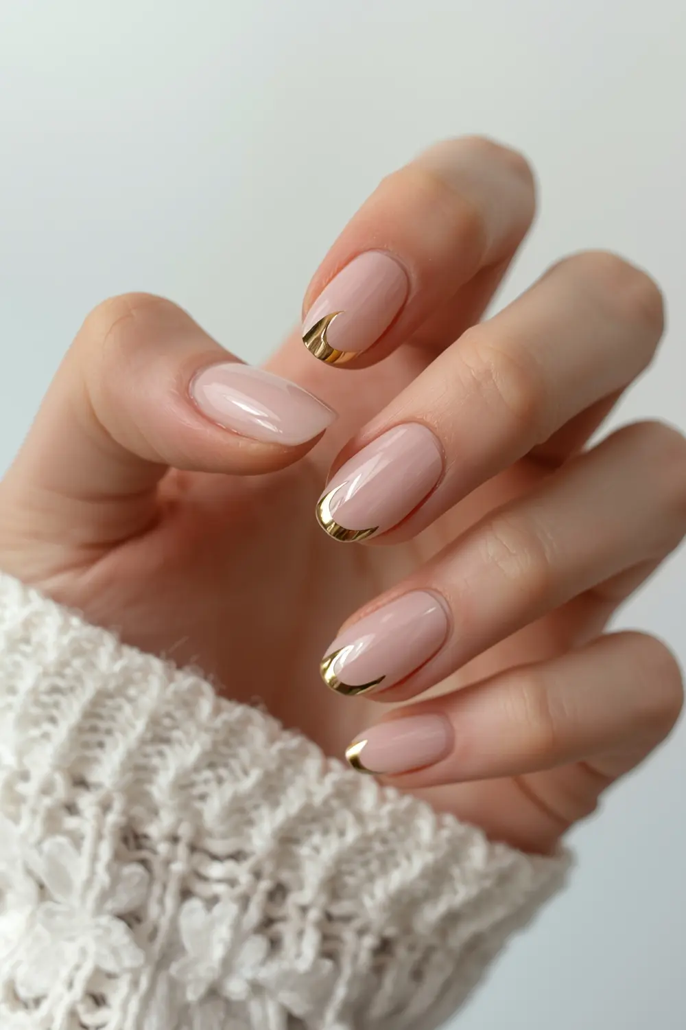 5. Negative Space Gold Chrome Crescents