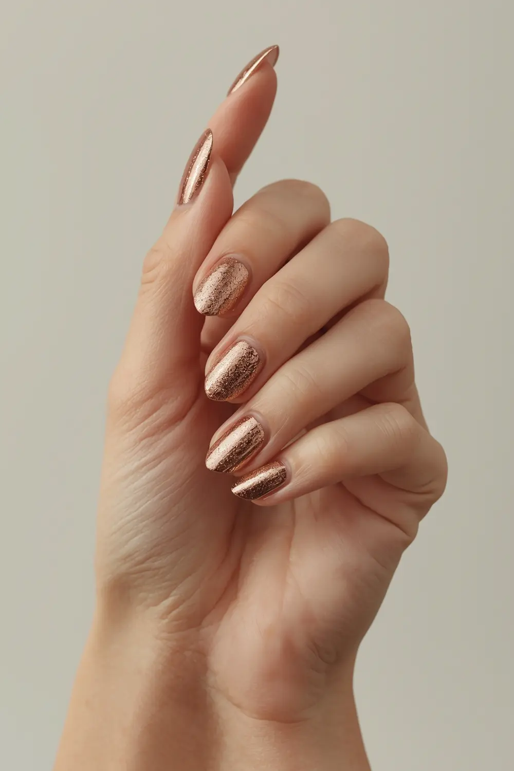 6. Negative Space Chrome Half-Moons