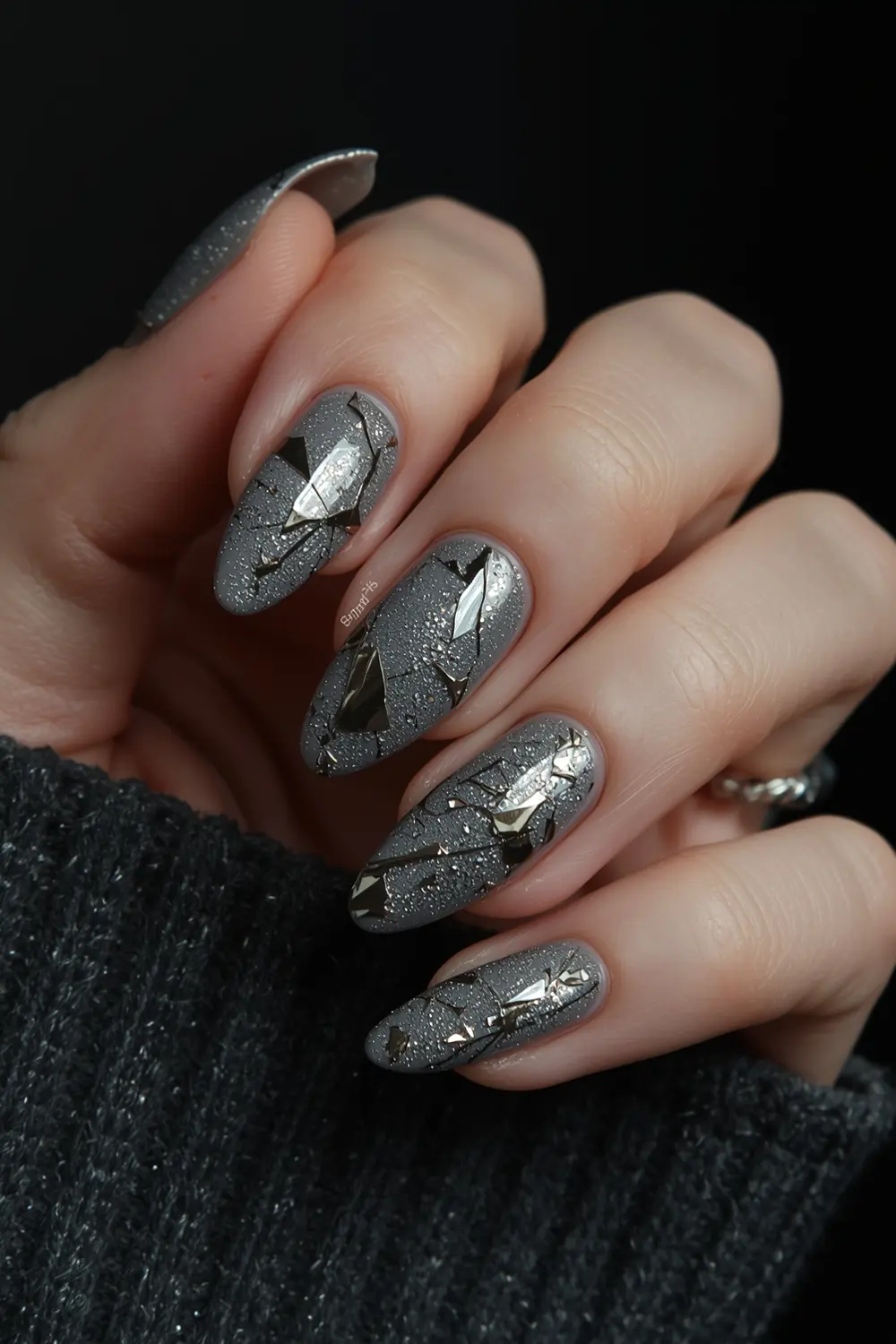 6. Smoked Gold Chrome Shattered Glass