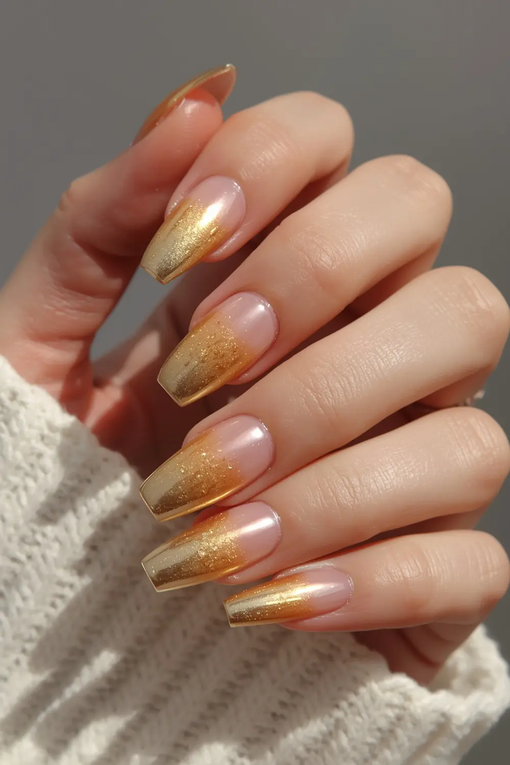 6. Sun-Kissed Ombré: Gradient from Gold to Transparent