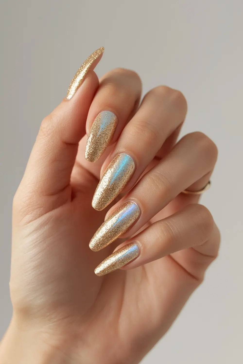 7. Glitter Gradient Gold Rush