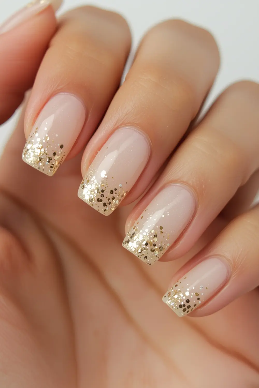 7. Minimalist Gold Chrome Micro-Flakes