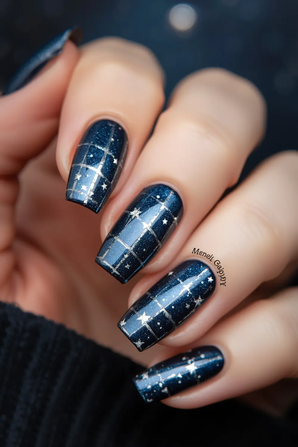 8. Celestial Navy & Holographic Star Check
