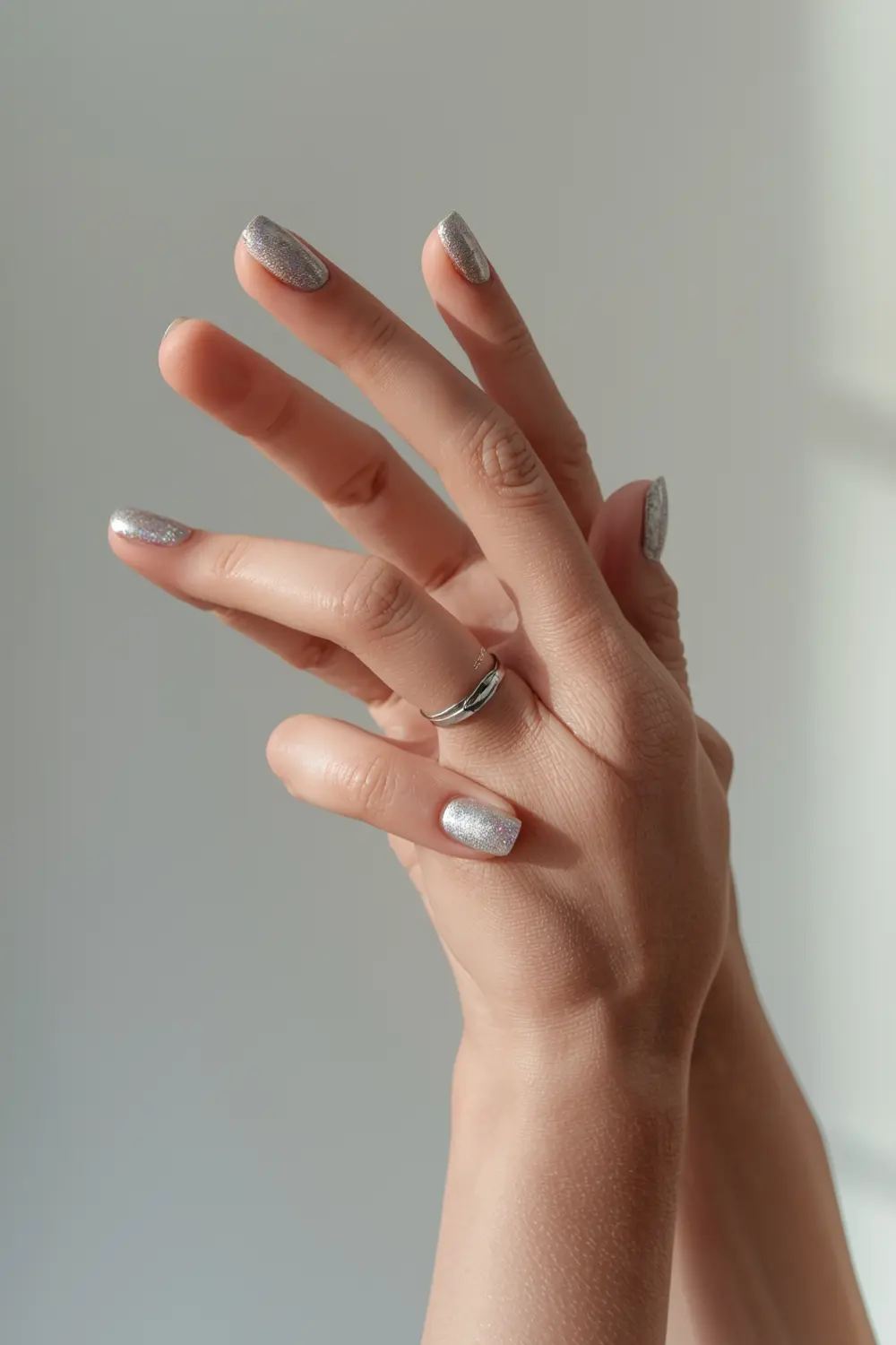 8. Chrome-Tipped Glitter Bomb
