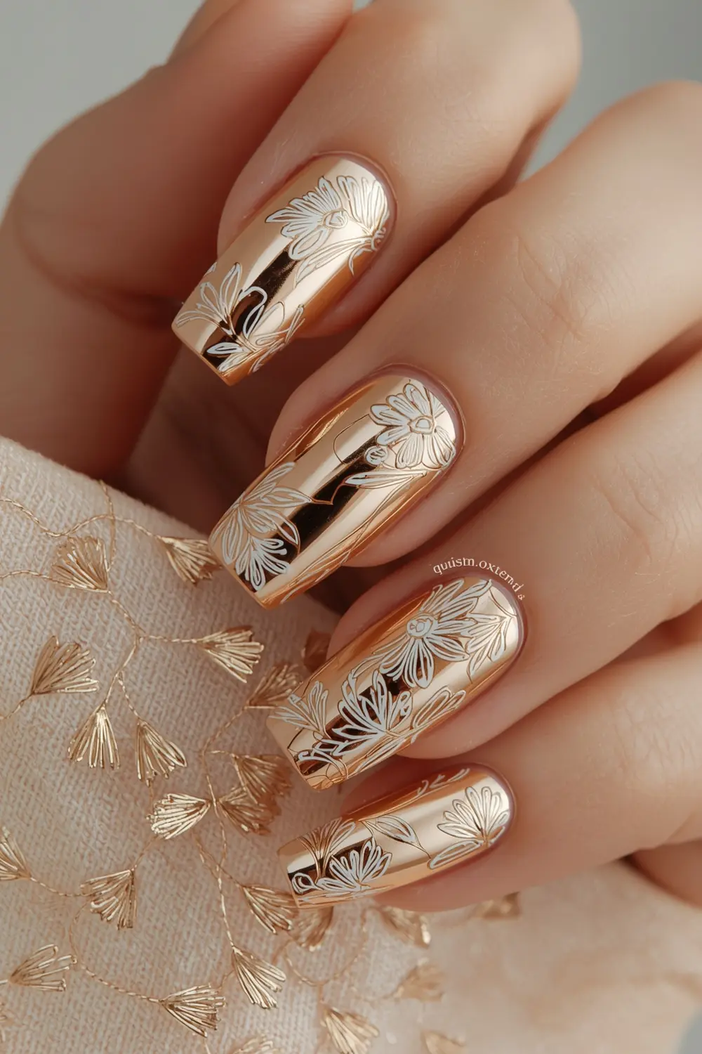8. Gold Chrome Floral Emboss