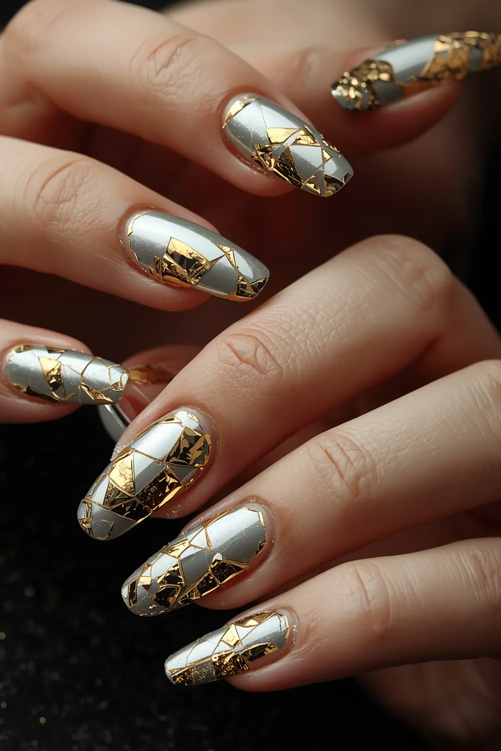 8. Modern Mosaic Gold Chrome Flakes