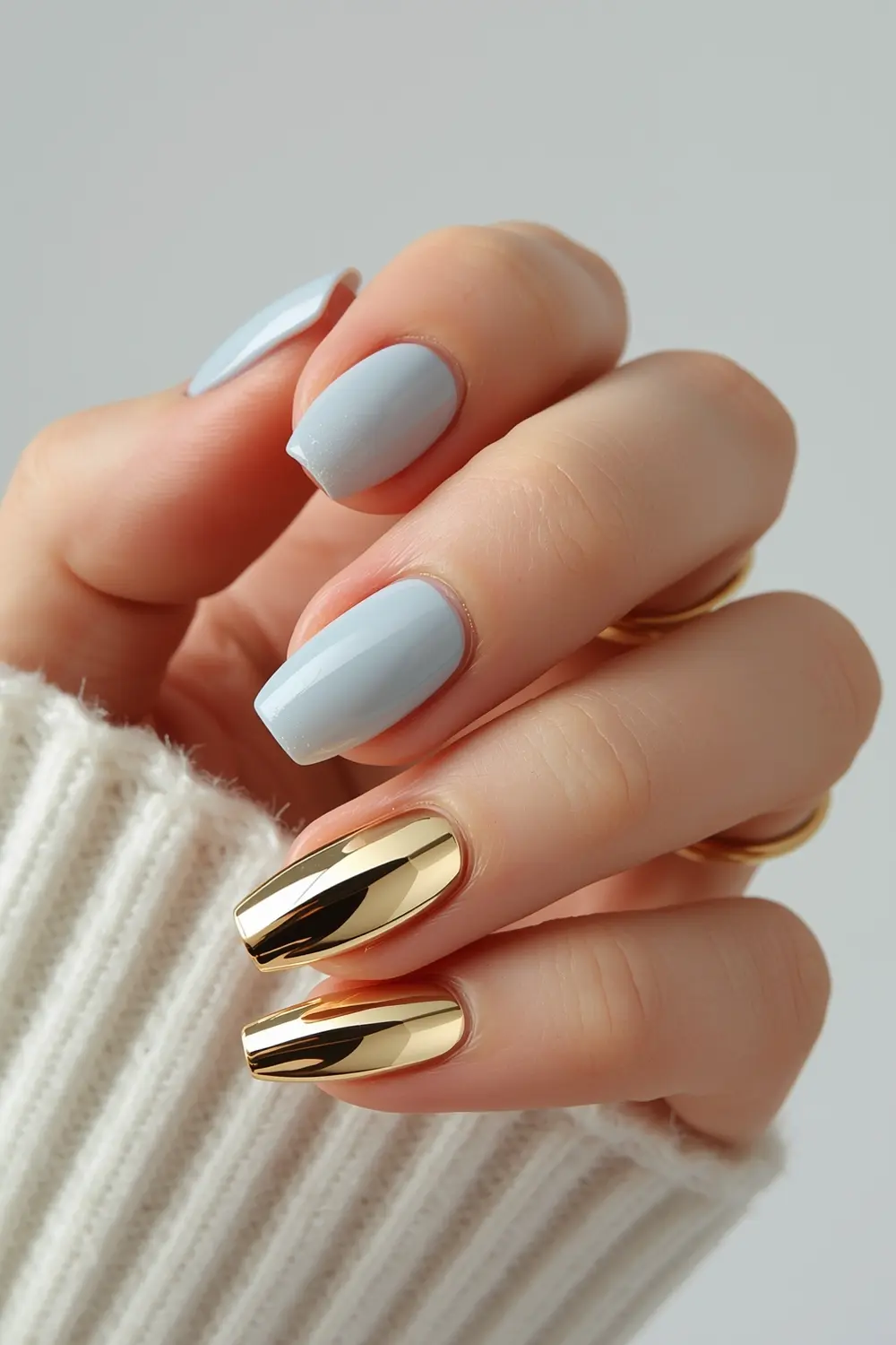 9. Gold Chrome & Frosted Glass Duo