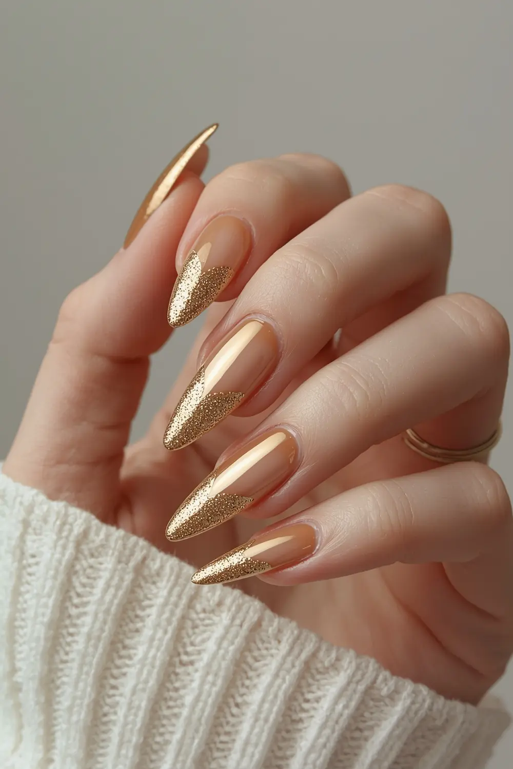 Gold Chrome Glitter Gradient