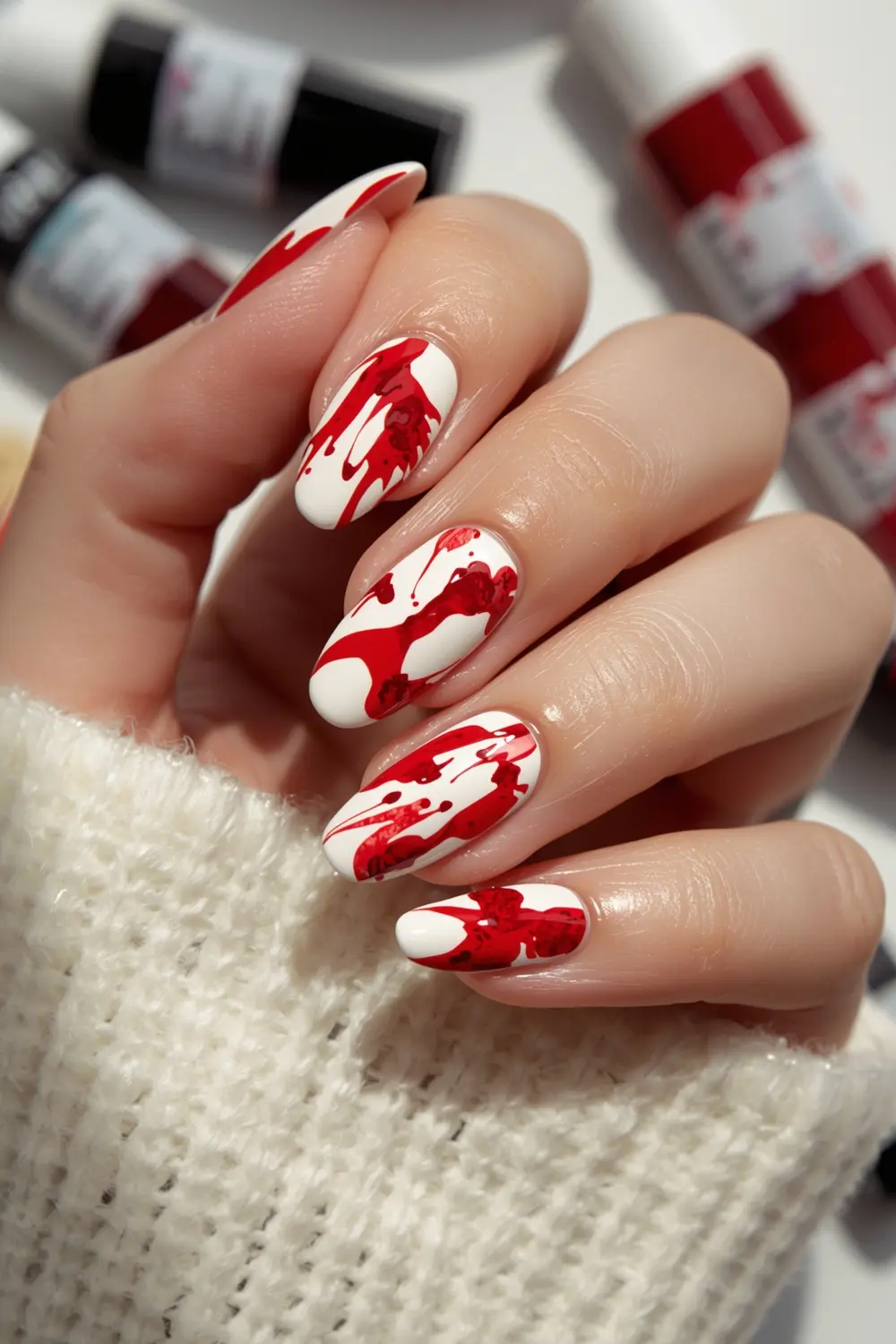Melted Cherry Swirl on Vanilla Cream