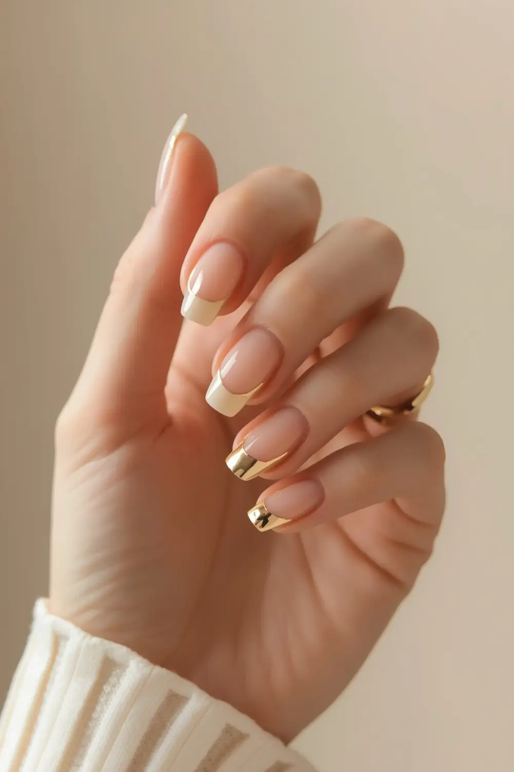 Minimalist Gold Chrome Crescent Moons