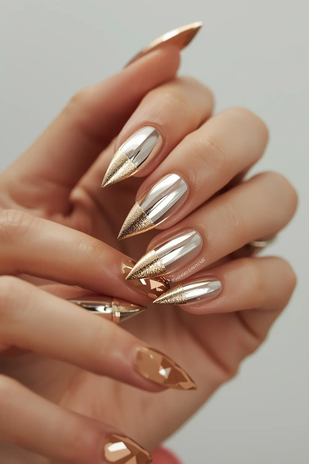 Negative Space Gold Chrome Lines