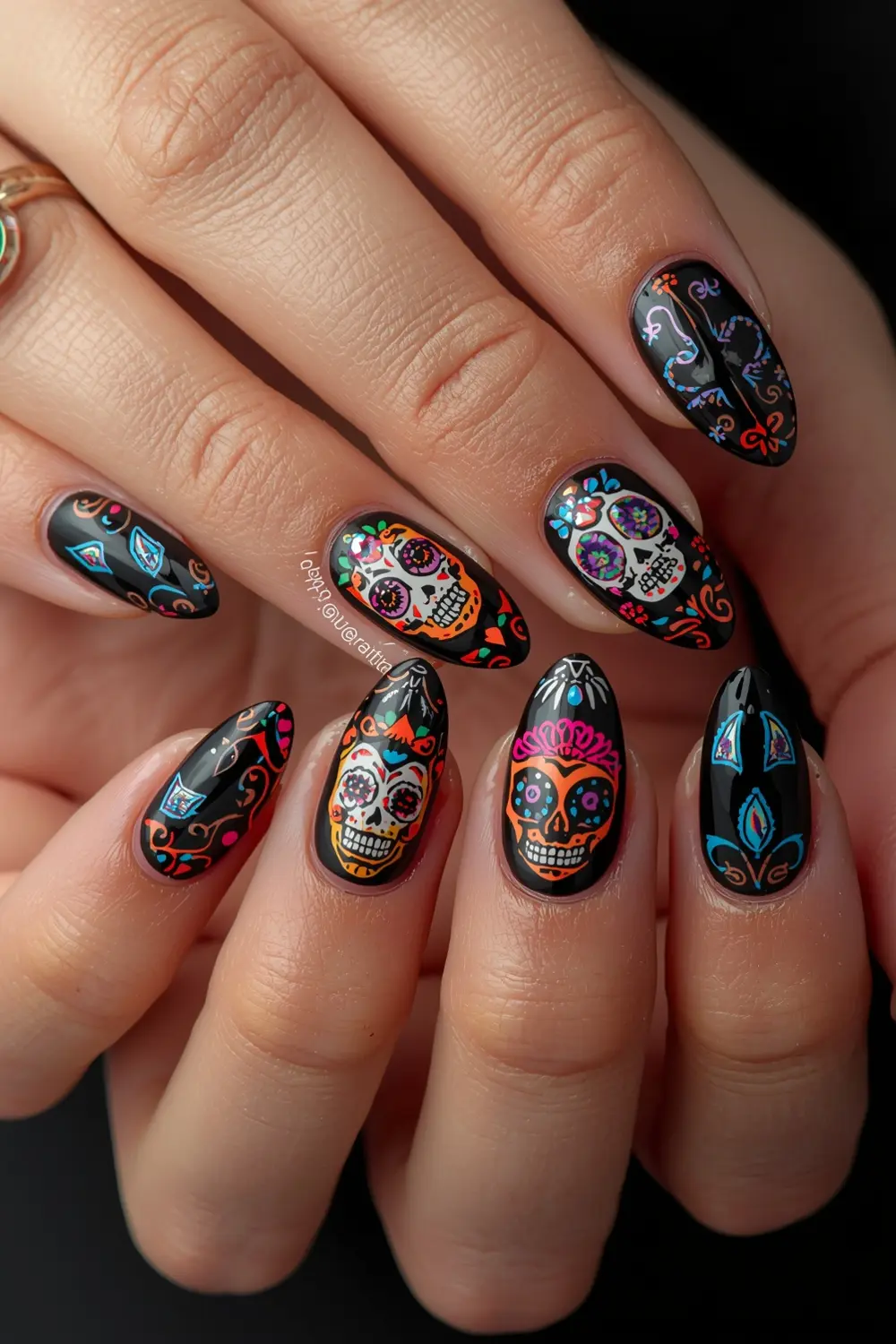 Sugar Skull Glam in Neon
