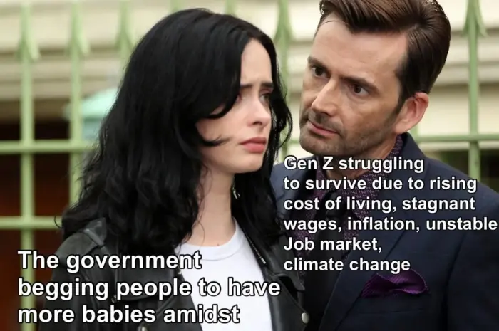 Hmm I wonder why the birth rate is declining